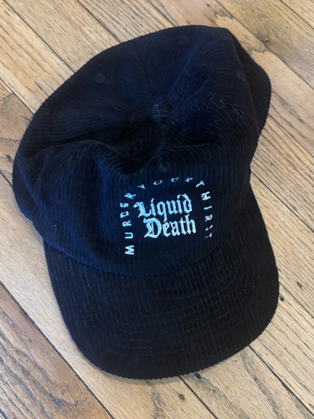 Liquid Death Black Corduroy Hat